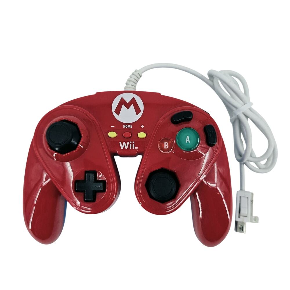 Nintendo Wii Mario GameCube Style Controller Cleaned & Tested Working